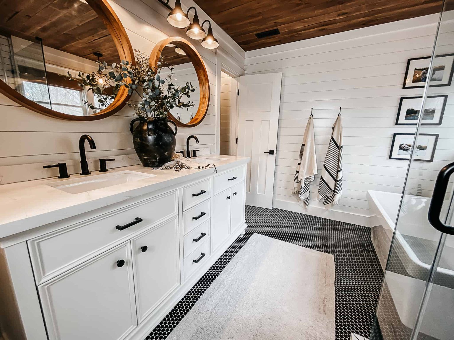 Shiplap Bathroom Vanity Wall