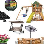 shows basic parts of the back yard that may be inspiration for the plan with text at top that says family friendly backyard