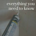 shows a caulking tube being used in between pieces of plywood with over lay text that says caulking everything you need to know