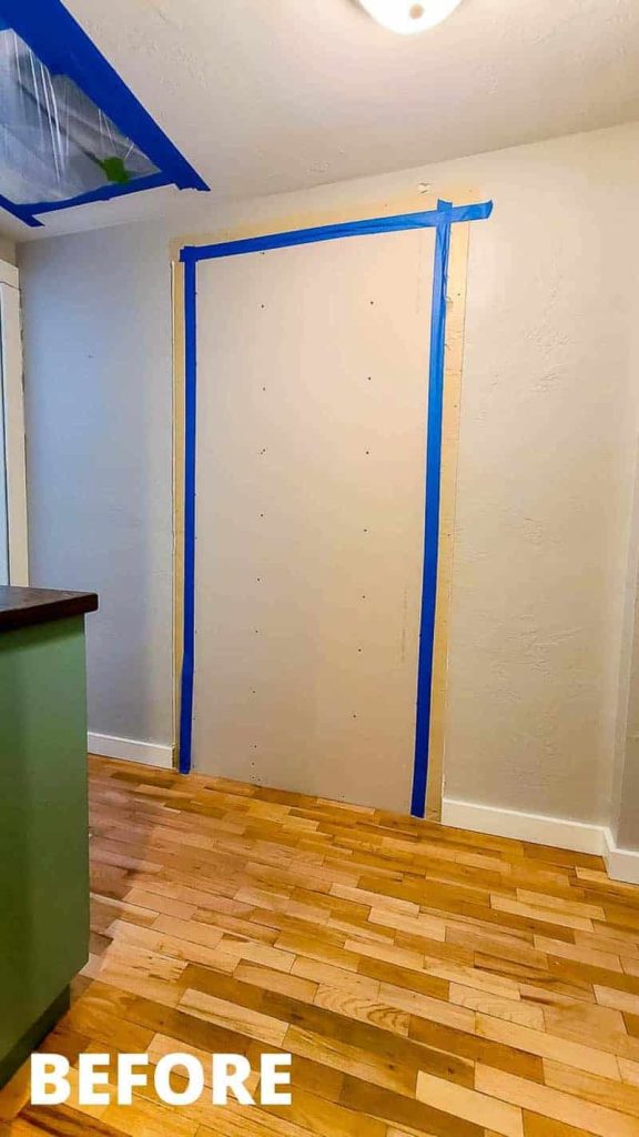 This section of empty drywall used to be a doorway
