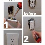 shows the before and process of the outlet being changed with text that says replace outlet