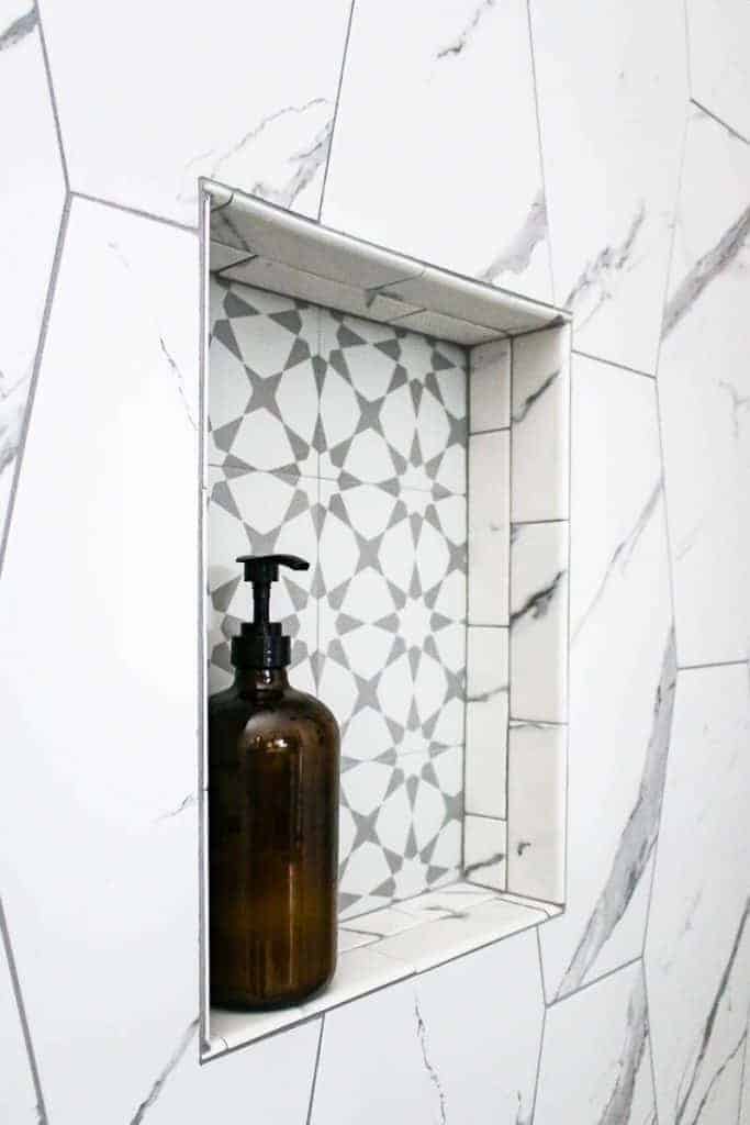 DIY Renovation Project: How To Build a Recessed Shower Shelf