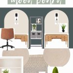 mood board for an office with text above that says how to make a mood board