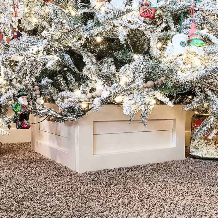 How To Build A Christmas Tree Box Stand with Shiplap