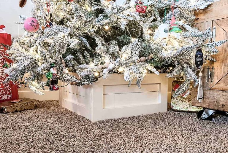 How To Build A Christmas Tree Box Stand with Shiplap