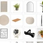 modern boho decor from the home depot with a grid of images full of home decor items