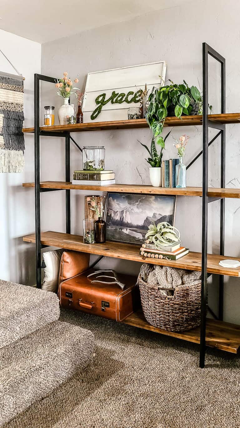 Boho Style Spring Bookshelf Decor | Making Manzanita