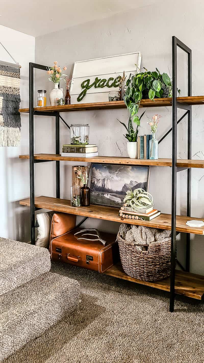 Spring Living Room Decor On Shelves (Boho Style)- Making Manzanita