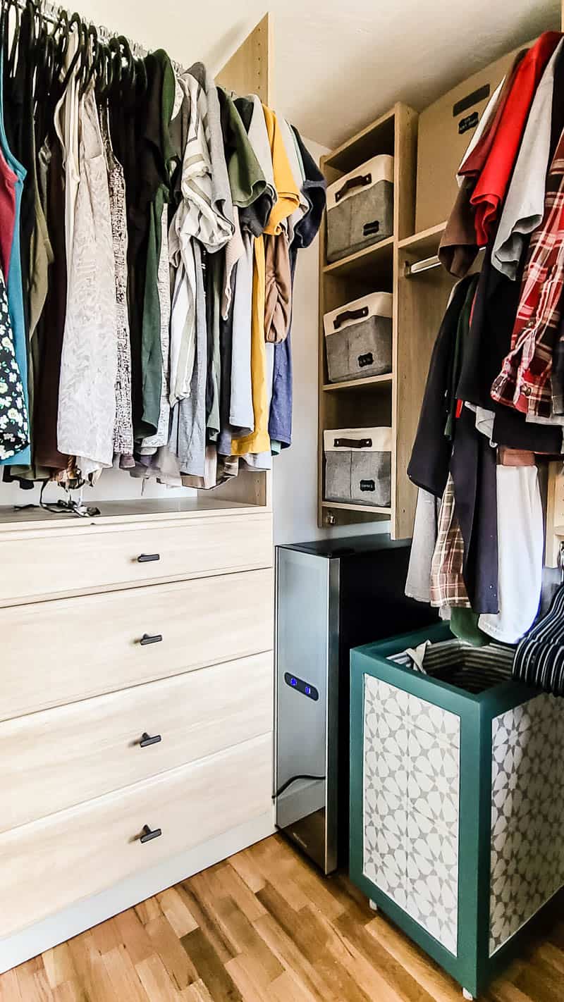 Hanging Closet System With Shelf & Drawers - Wood Closet Designs