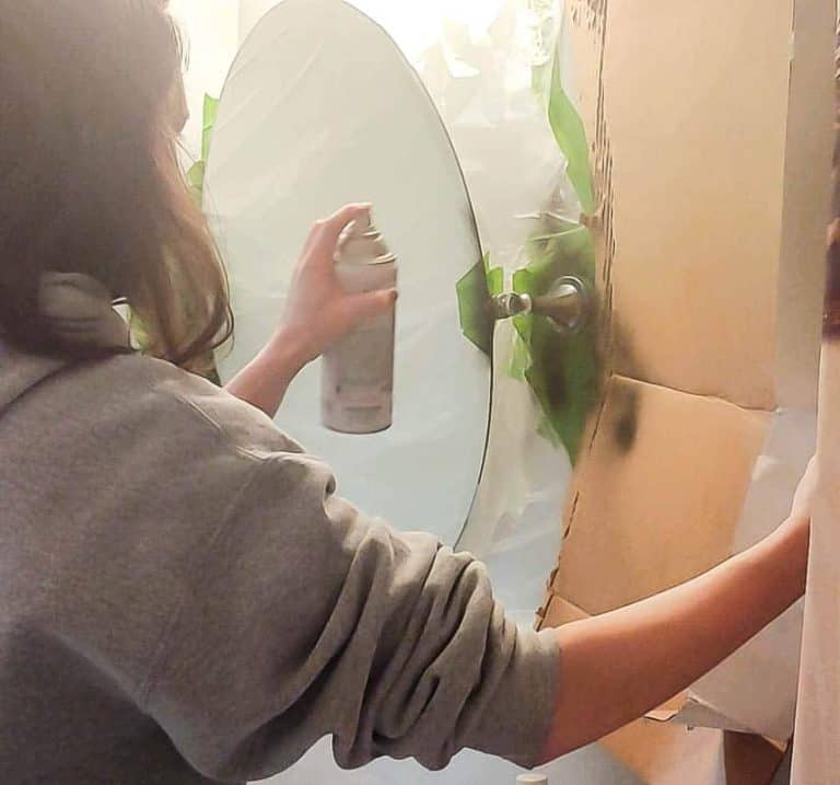 Transform Your Bathroom with a Creative Spray Paint Mirror Makeover (From Plain Chrome to Modern Matte Black)