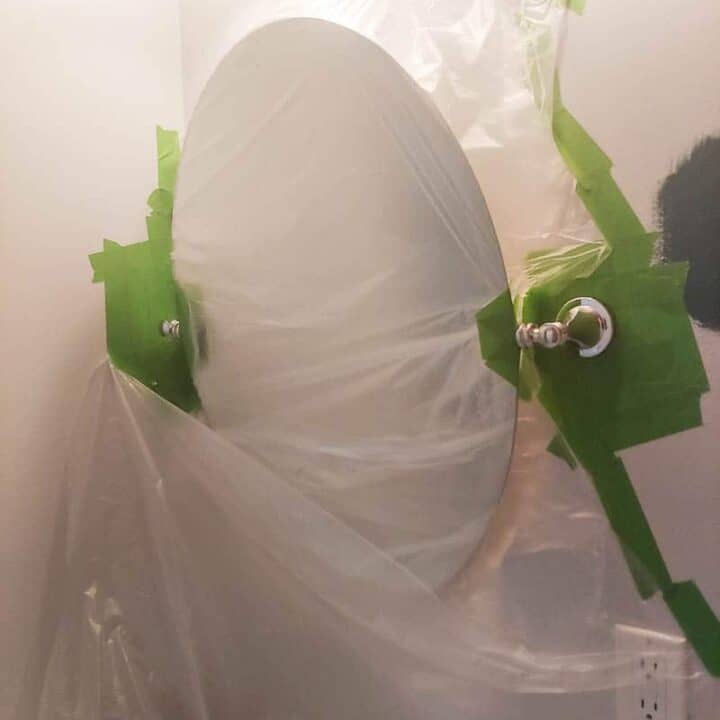 How To Spray Paint Mirror Frame in Bathroom