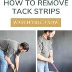 There are two easy methods to remove carpet tack strips, one with a pry bar and hammer and one using a floor scraper.