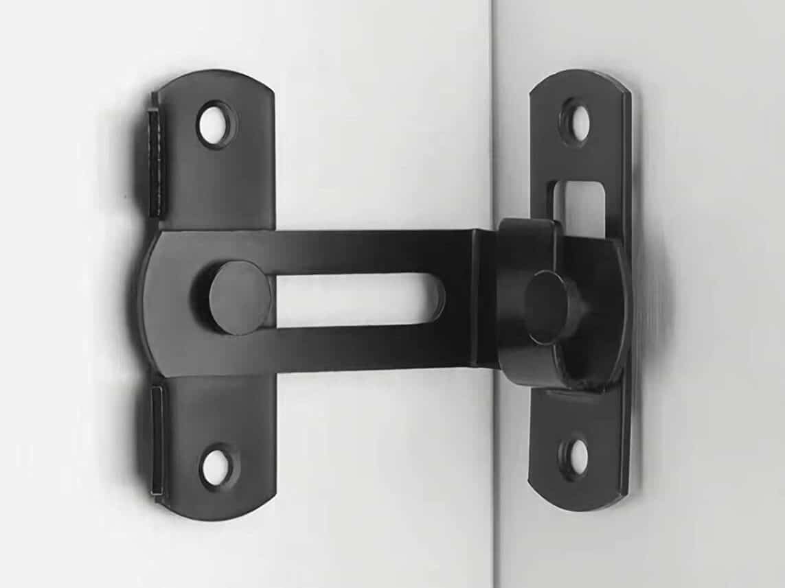 1*Black Lock For Sliding Barn Door Wood Door Latch Gate EASY DIY Hardware-Set 