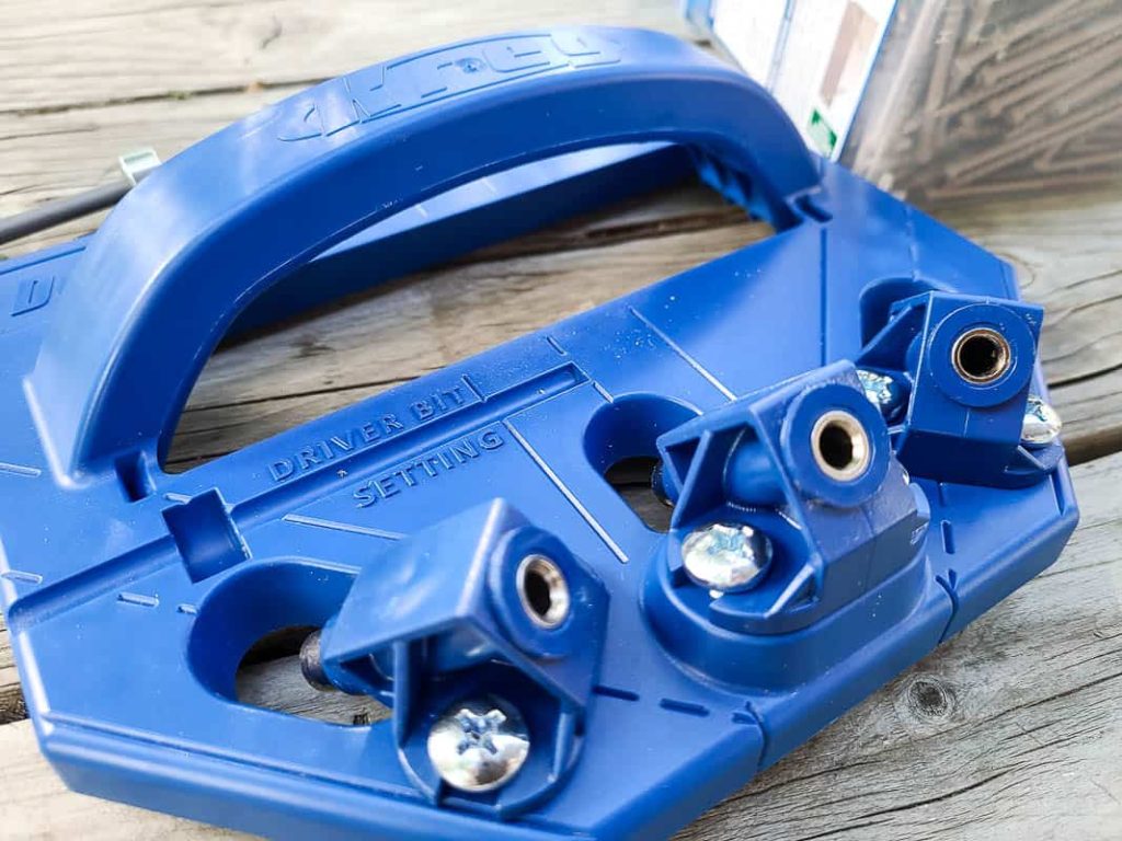 Close up of the deck jig drill guides