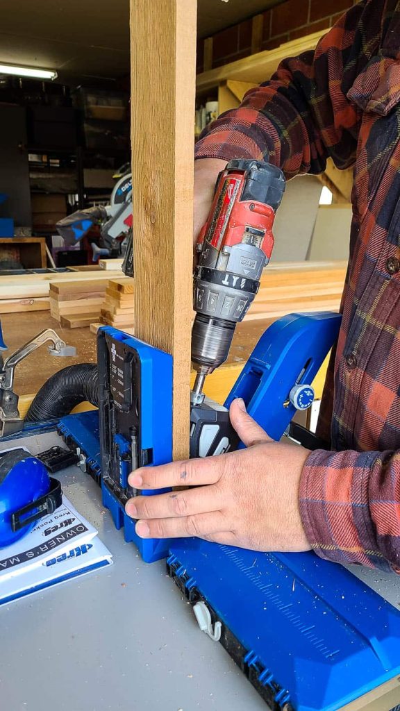 Man using the pocket hole jig