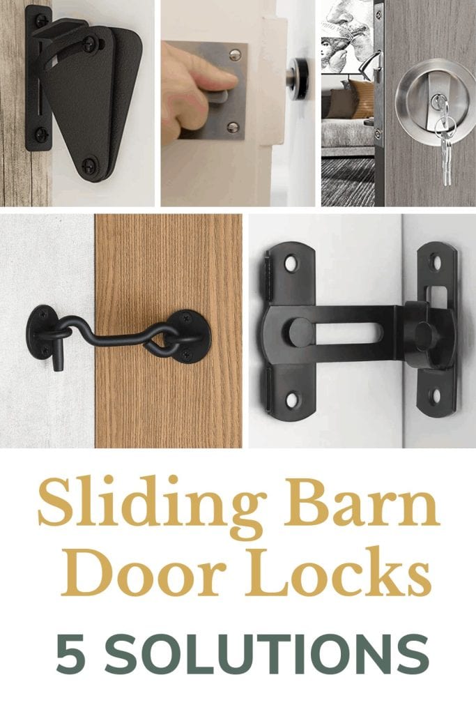 Collage of five different sliding barn door locks with sliding barn door locks 5 solutions