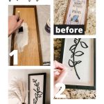 This boho take on floral line art using a thifted wooden sign and craft paint is a great way to make your own wall decor on a budget.
