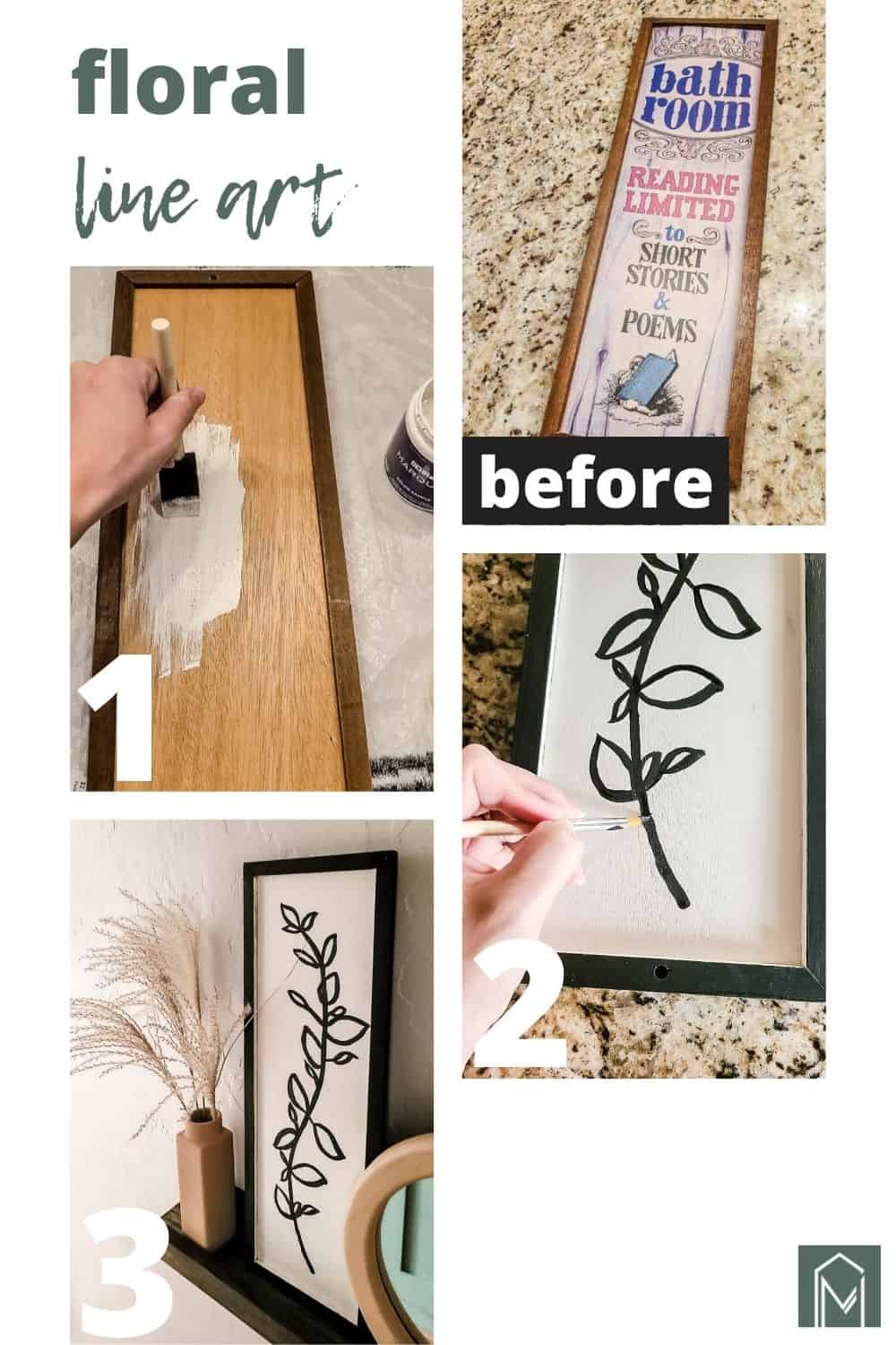 DIY Floral Line Art {Upcycled Thrift Store DIY} | Making Manzanita