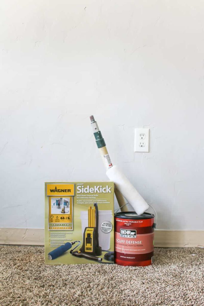 Multi-room powered roller, paint and a traditional paint roller