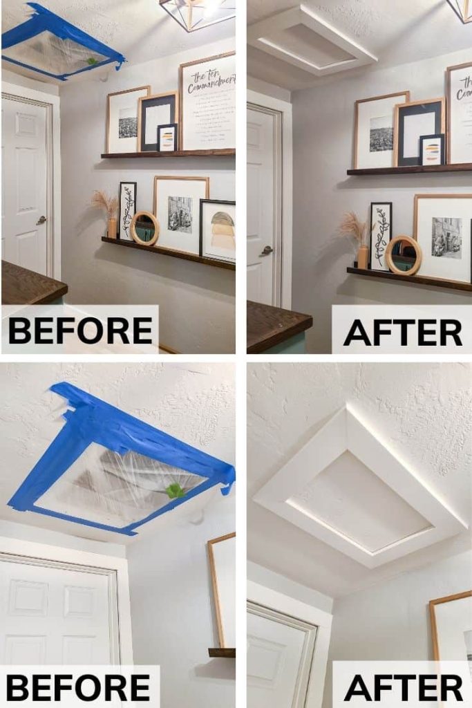 Learn how to create a stylish scuttle hole cover to cover your attic access hole in the ceiling. 