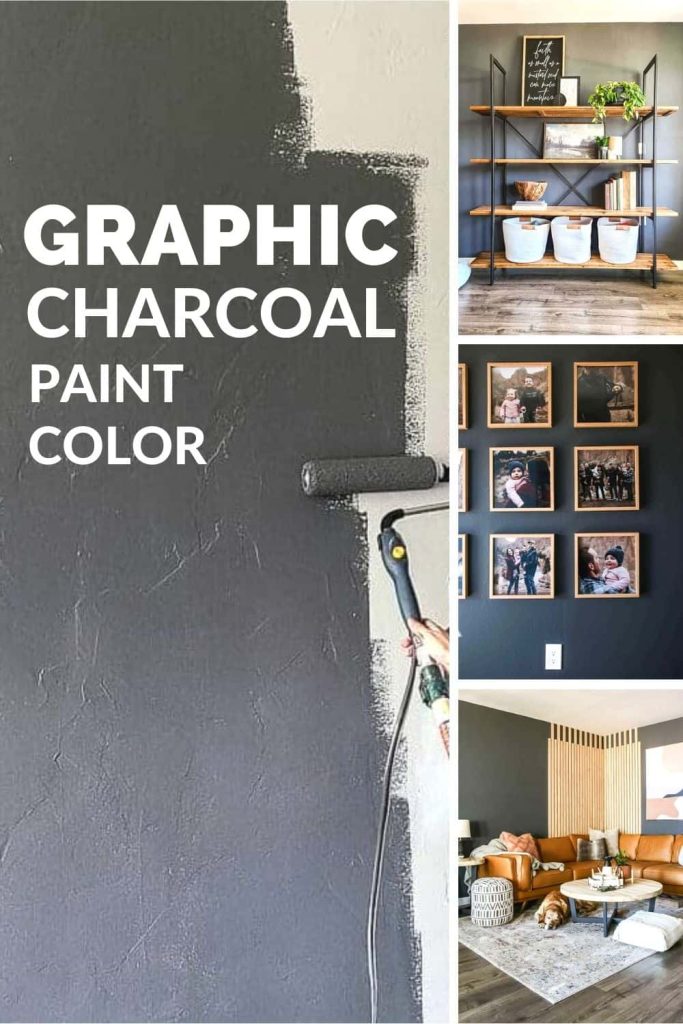 This dark gray moody paint color is perfect if you want to add a little drama to your space but stick with neutral tones. 