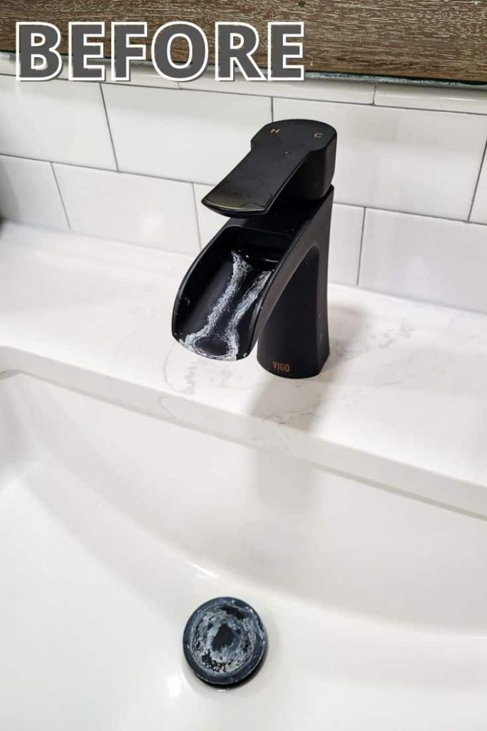 We only had this faucet for a couple of months before we began noticing the stains, so if your local water has any hard water in it, a bathroom faucet replacement you might want to stay away from the waterfall style of faucet. 