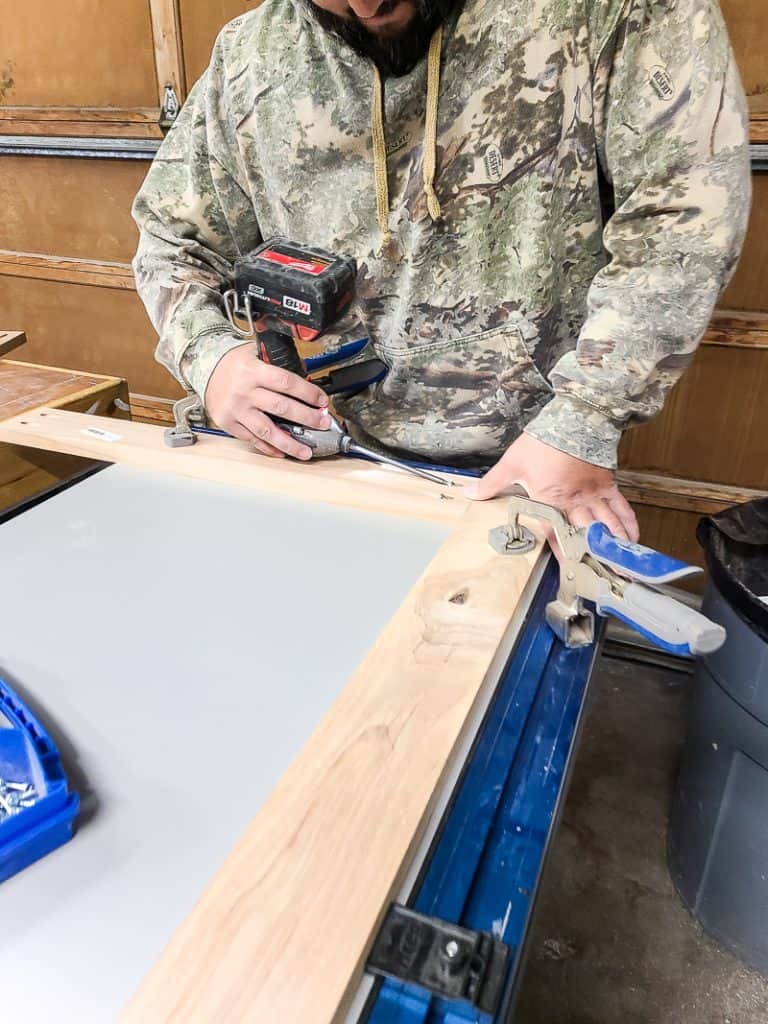 Fabricate and assemble a cane headboard using the constructed pieces.