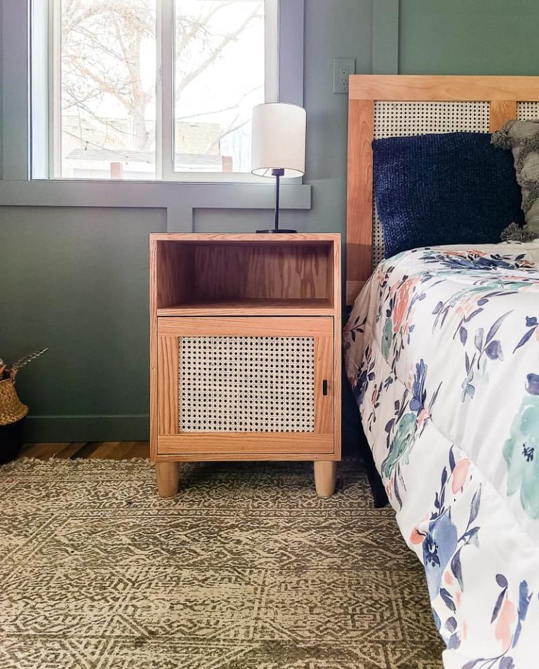 Easy DIY Bedside Table Plans | Cane Boho Nightstand