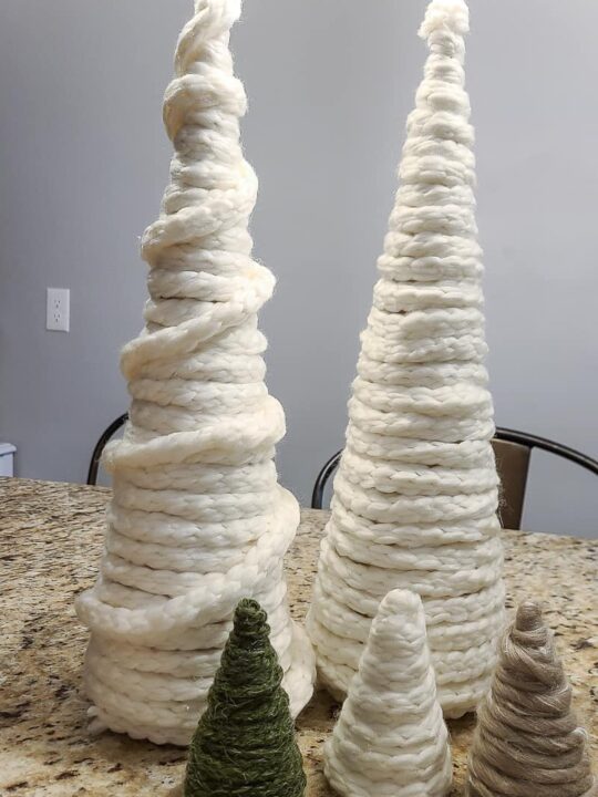 How to Make DIY Yarn Christmas Trees - The Crazy Craft Lady