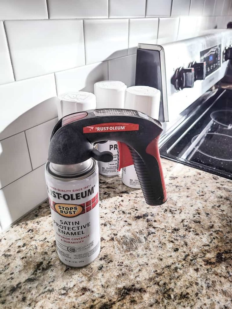 spray paint can on kitchen counter