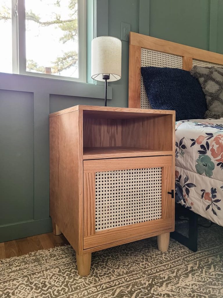 modern boho plywood bedside table