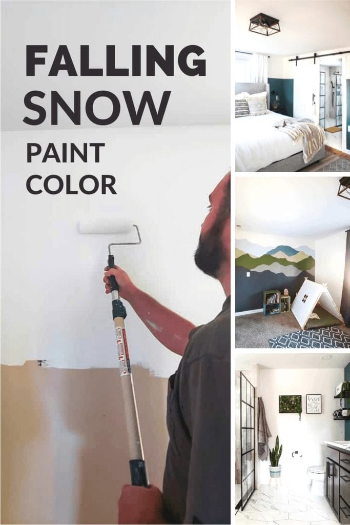 Behr Falling Snow is a cool, clean white shade that is ideal if you want to brighten up a bedroom or entryway. 