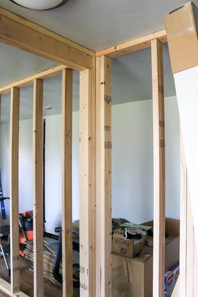 Image of framing for a wall.