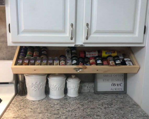 How to install a under cabinet mounted spice rack by amwoodpro