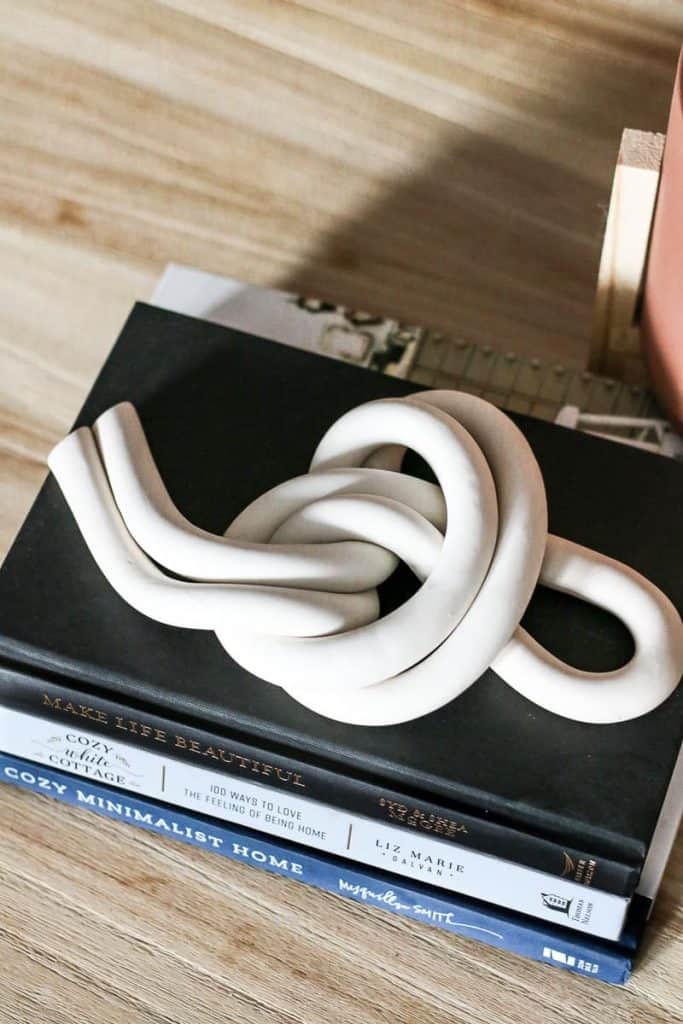 This polymer clay knot looks great resting on coffee table books as a paperweight.