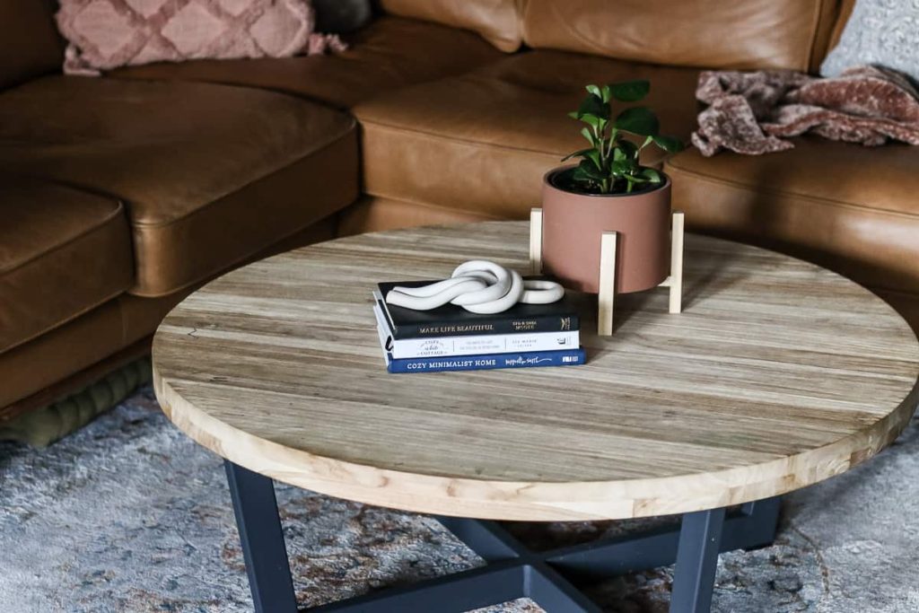 white polymer clay knot on coffee table and decorative books