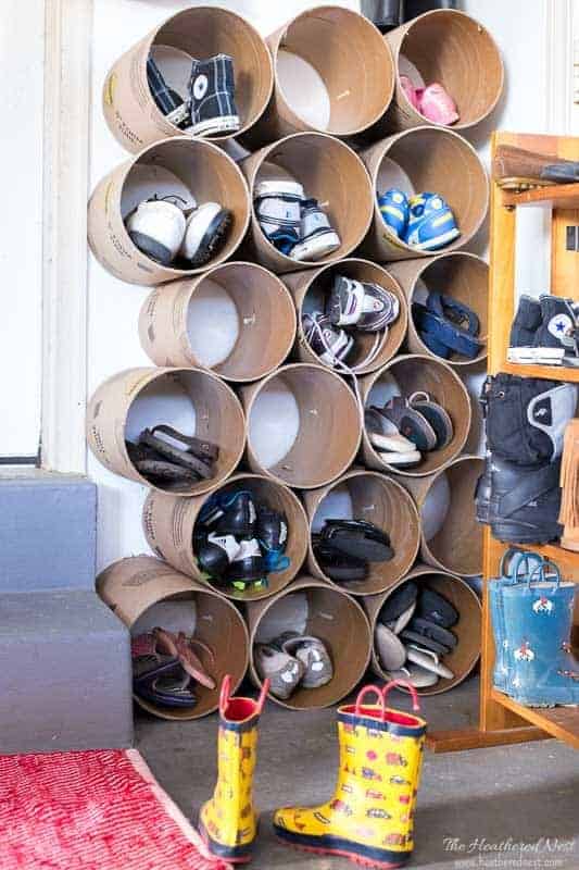DIY pvc pipe shoe organizer