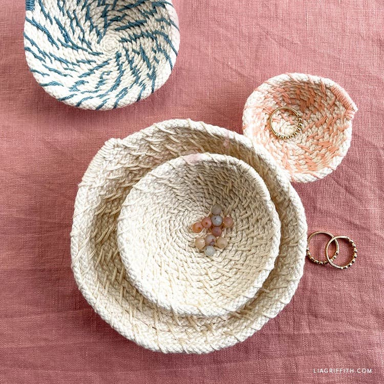 woven bowls in four different sizes