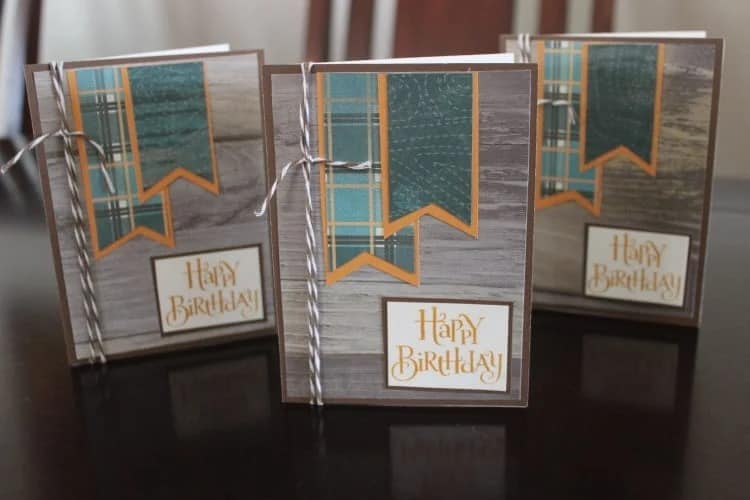 Three Happy Birthday cards with masculine style