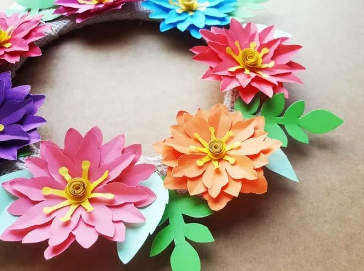 paper flower wreath