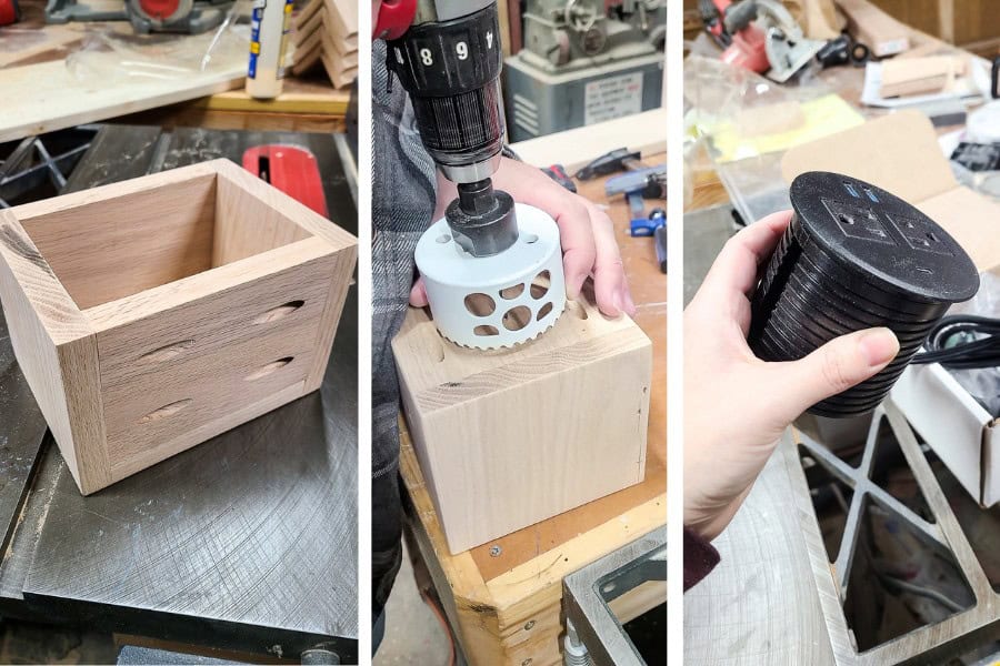 Follow these three simple steps to create the perfect outlet box for your Behind-the-Couch Table project.