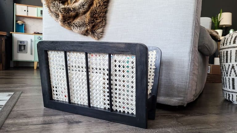 DIY Magazine Holder Makeover with Cane for Boho Look