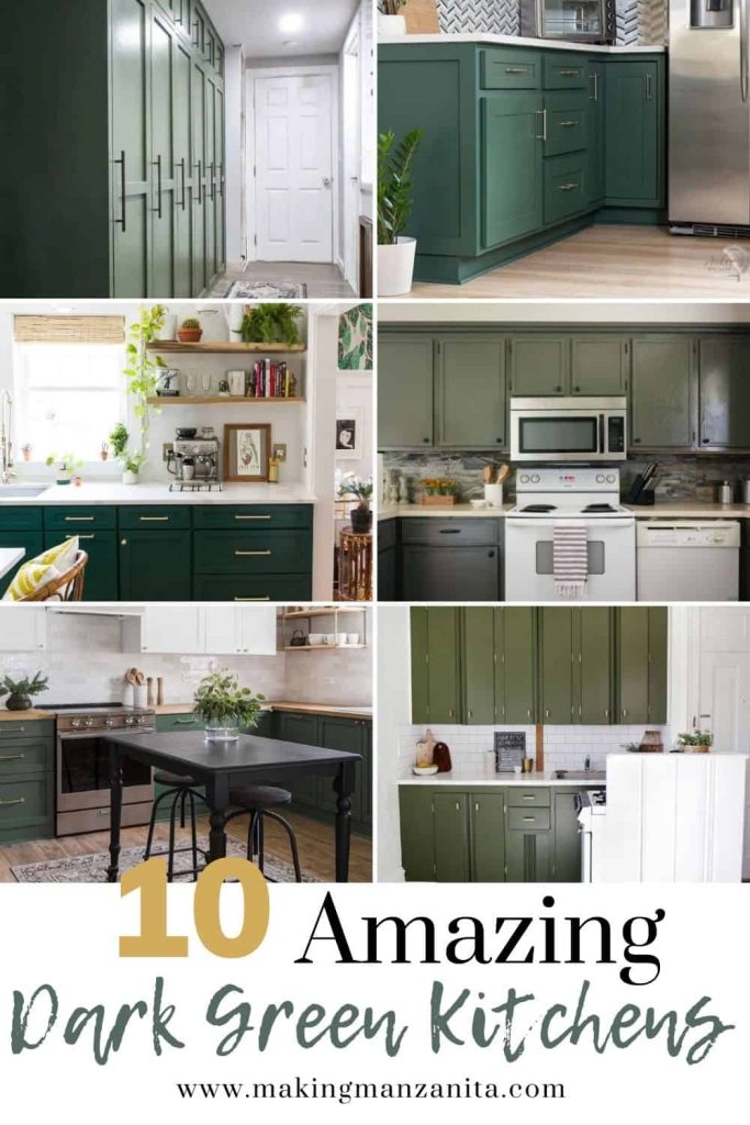 People everyone are designing dark green kitchens - even a little pop of color with green kitchen islands are becoming popular. 