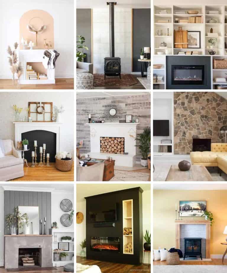 Whether you build a large craftsman-style mantle, add built-ins around the fireplace, or cover the wall behind the fireplace with shiplap, wallpaper, or tile - there are countless ideas for adding decorative and useful features to your fireplace.