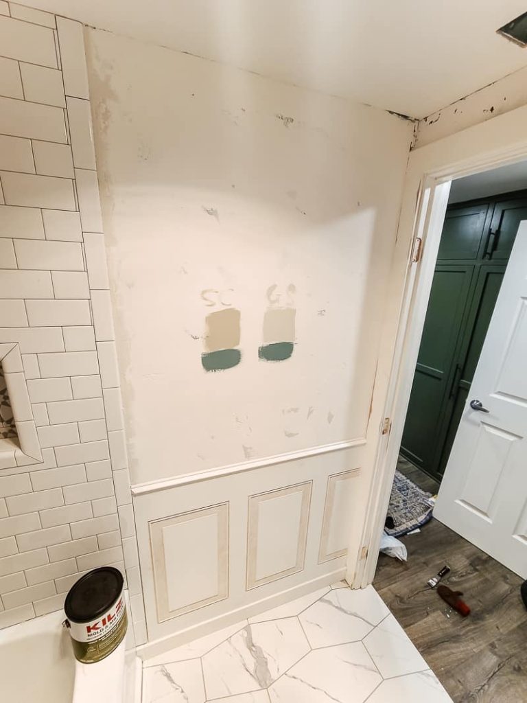 Paint two different samples on the walls in the room before choosing the paint color for your renovation project