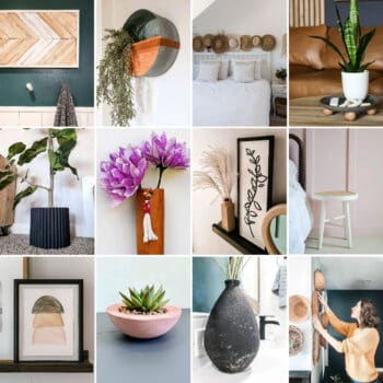 image collage of twelve DIY boho decor ideas for your home