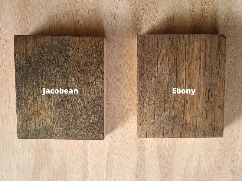 showing jacobean vs. ebony stain color