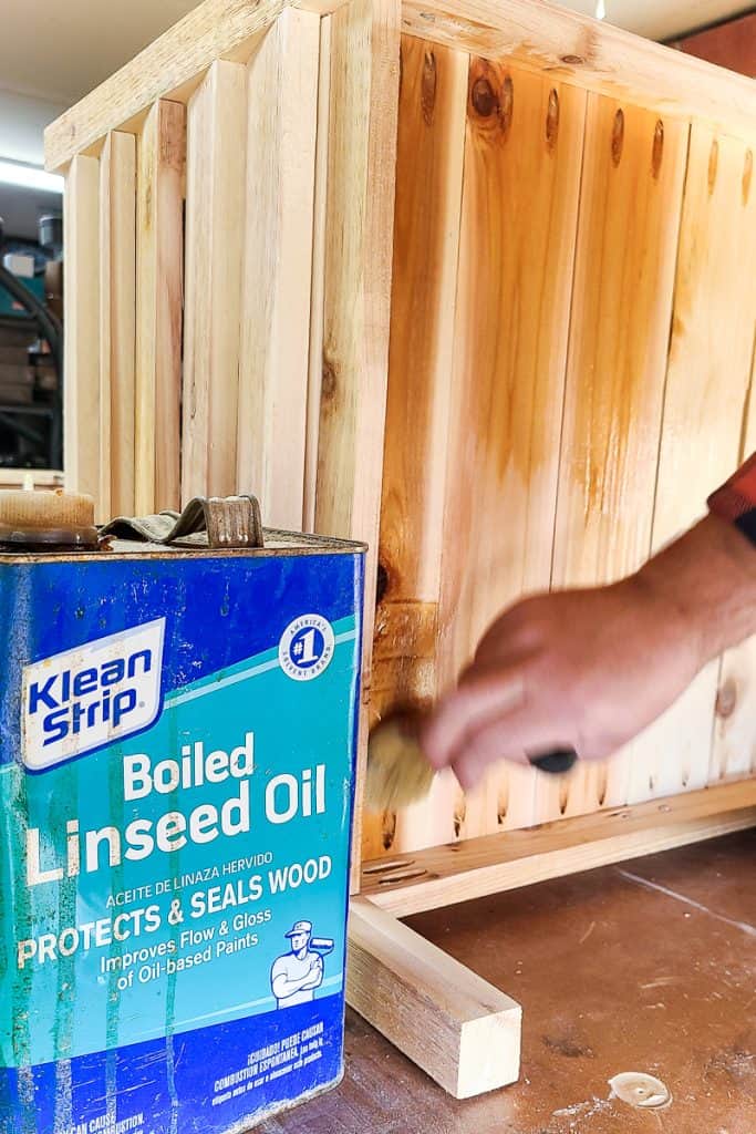 And now sealing the wood for added durability.