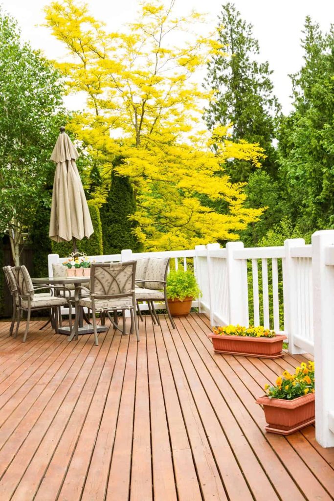 Image of deck before resealing with deck oil. No need to strip before reapplying when you use oil.