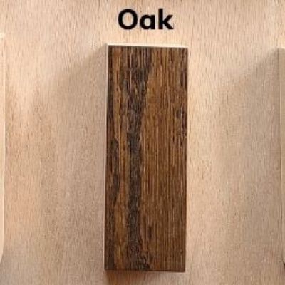 Piece of red oak wood stained with Minwax Dark Walnut